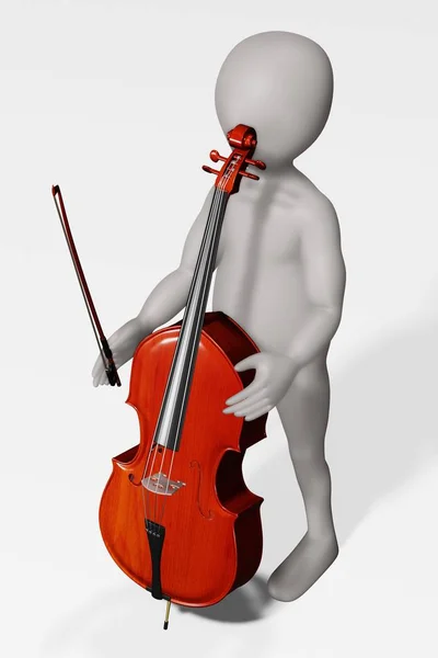 Render Cartoon Character Bass Bow — Stock Photo, Image