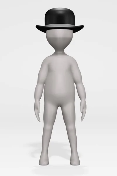 漫画のキャラクターの帽子と のレンダリング — ストック写真