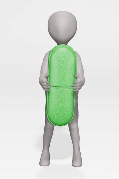 Darstellung Der Cartoon Figur Mit Pille — Stockfoto