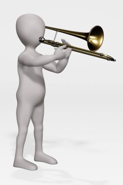 Trombonlu Çizgi Film Karakterinin 3d Hazırlaması