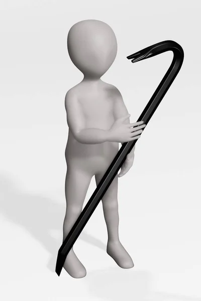 3Dクラウンバーと漫画のキャラクターのレンダリング — ストック写真