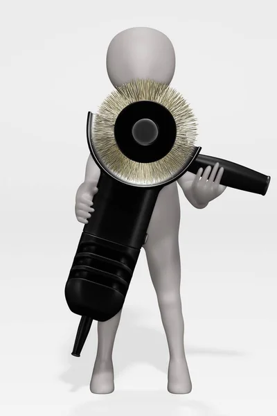 Render Cartoon Character Power Tool — Φωτογραφία Αρχείου