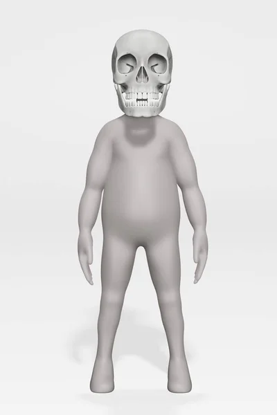 3D人間の頭蓋骨と文字のレンダリング — ストック写真