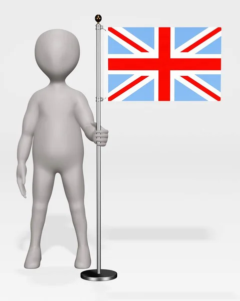 Render Cartoon Character Flag — Stock Photo, Image