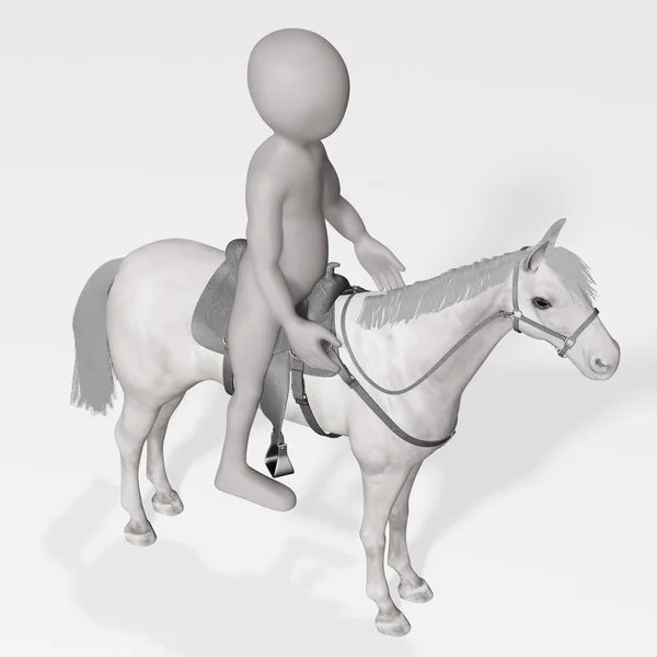 Darstellung Der Zeichentrickfigur Mit Pferd — Stockfoto
