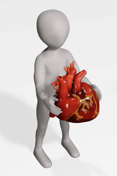 Render Carattere Con Cuore — Foto Stock