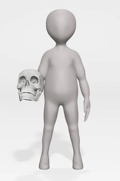 Render Character Human Koponya — Stock Fotó