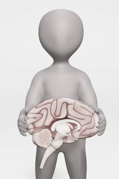 Render Character Human Brain — Φωτογραφία Αρχείου