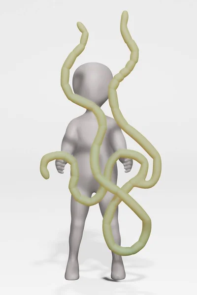 Render Personagem Desenhos Animados Com Vírus Ebola — Fotografia de Stock