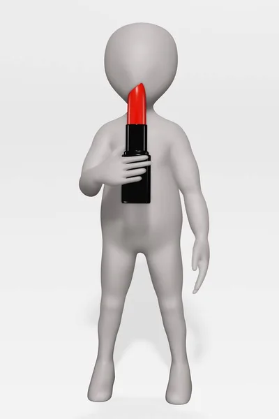 Render Cartoon Character Lipstick — Stock Photo, Image