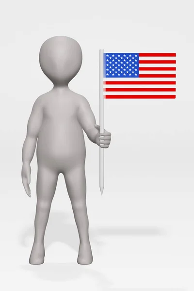 Render Cartoon Character Flag — Stock Photo, Image