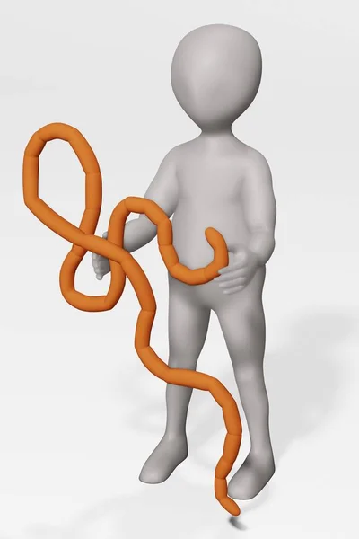 Render Personagem Desenhos Animados Com Vírus Ebola — Fotografia de Stock