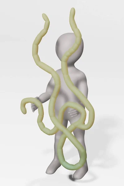 Render Del Personaggio Dei Cartoni Animati Con Virus Ebola — Foto Stock