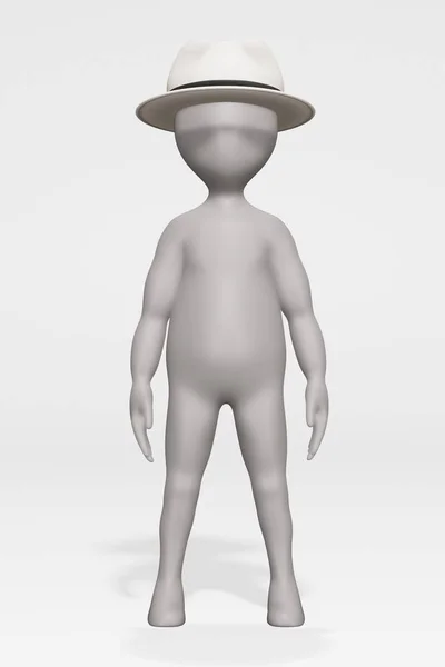 Rendering Del Personaggio Dei Cartoni Animati Con Cappello — Foto Stock