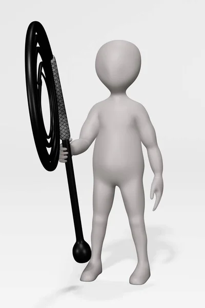 Render Cartoon Character Whip — Stock Photo, Image