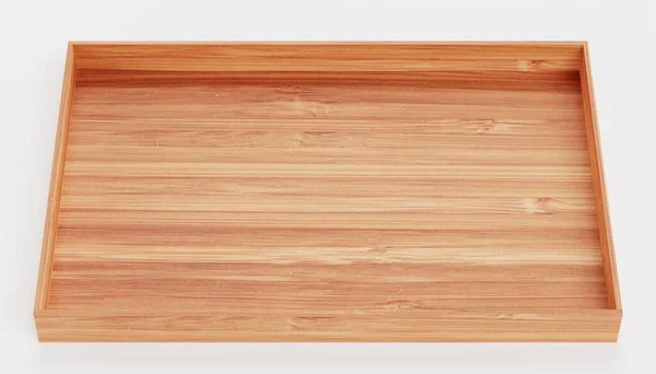 Realistic Render Bamboo Tray — Stock Photo, Image