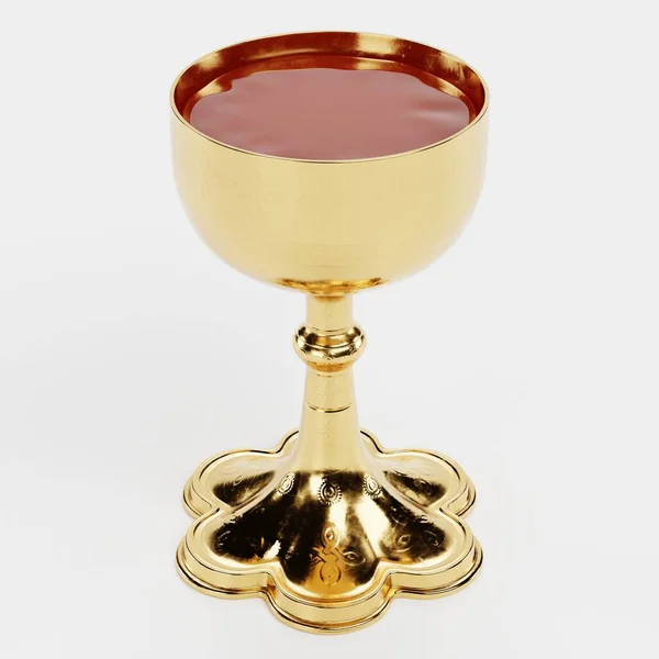 Realistic Render Gold Chalice — Stock Photo, Image