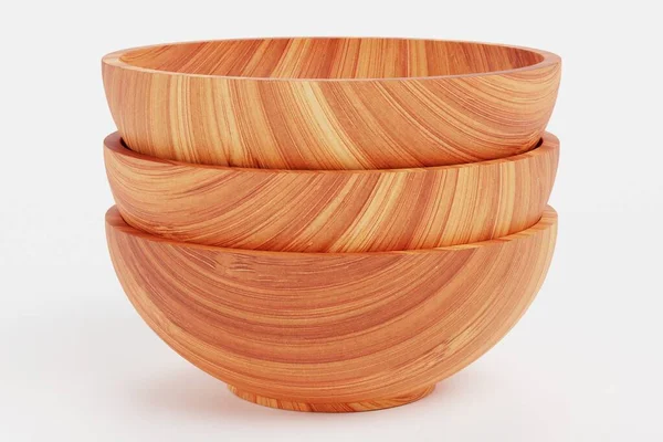 Realistic Render Bamboo Bowl — Stock Photo, Image