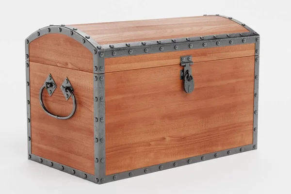 Realistic Render Wooden Chest — Stock Photo, Image