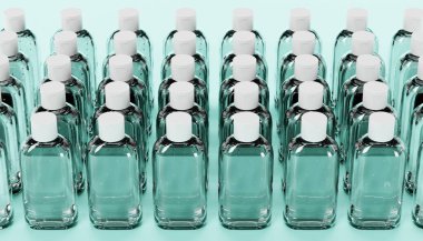 El dezenfektanlarının gerçekçi 3 boyutlu canlandırması