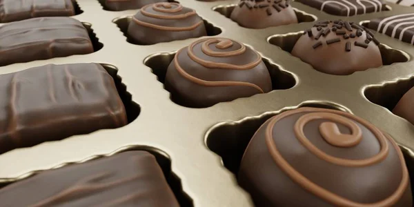 Realisztikus Render Csokoládé Doboz — Stock Fotó