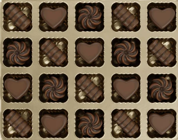 Render Réaliste Boîte Chocolat — Photo