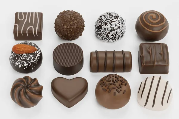 Gerçekçi Boyutlu Çikolata Kutuları Hazırlama — Stok fotoğraf