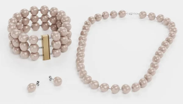 Realistische Render Van Pearl Jewelry — Stockfoto