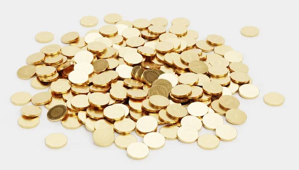 Realistic Render Pile Coins — Stock Photo, Image