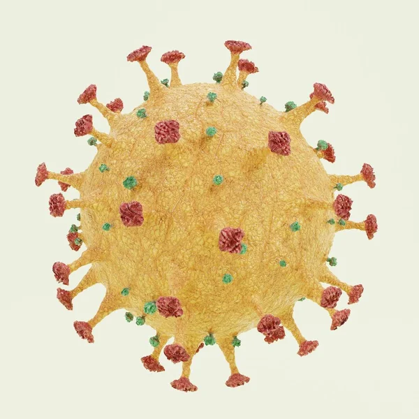 コロナウイルスモデルの現実的な3Dレンダリング — ストック写真