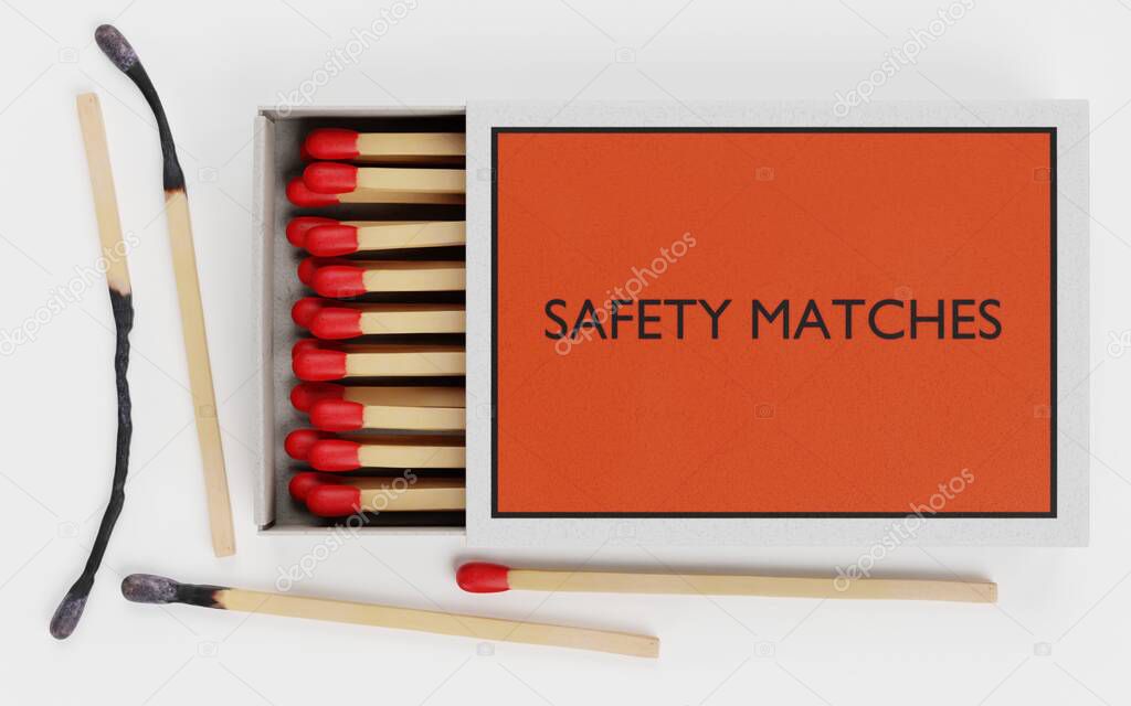 Realistic 3d Render of Box of Matches