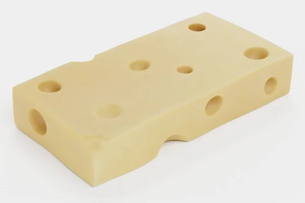 Realistyczne Renderowanie Emmental Cheese — Zdjęcie stockowe