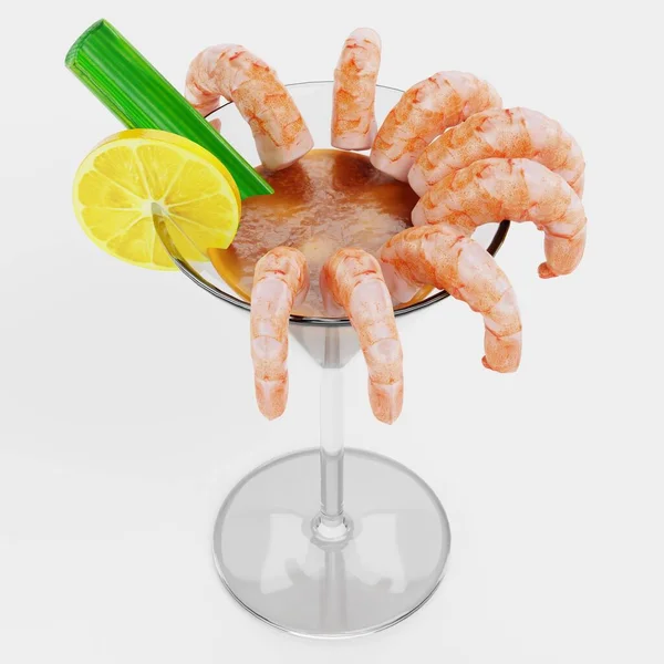 Realistische Render Shrimp Cocktail — Stockfoto