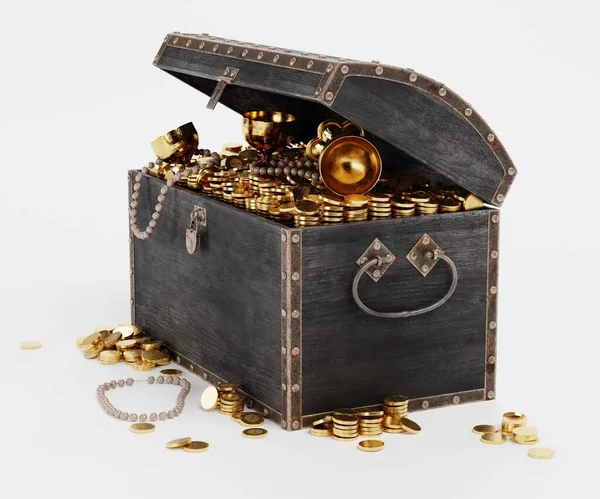 Realistic Render Treasure Chest — Stock Photo, Image