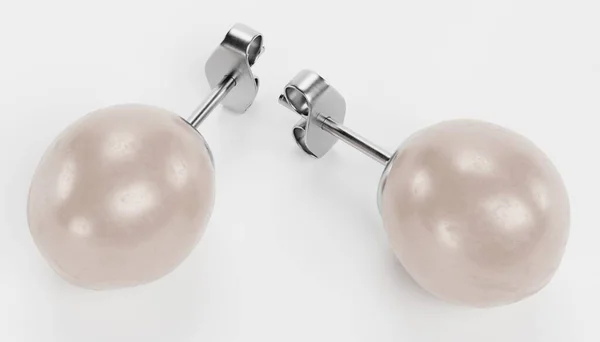 真珠ジュエリーの現実的な3Dレンダリング — ストック写真