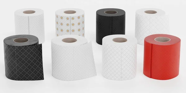 Realista Render Toilet Papers Set — Fotografia de Stock