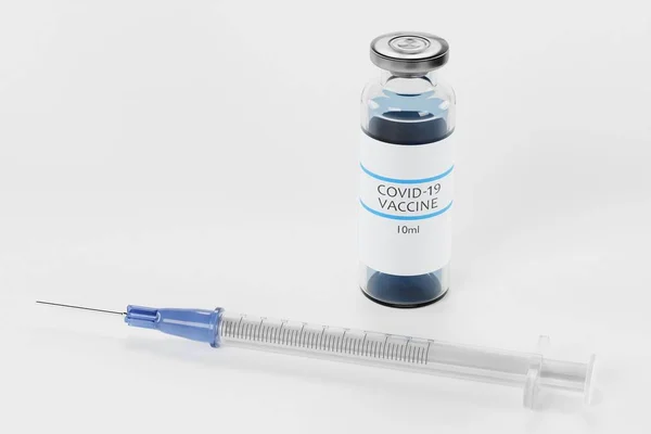 Covid 19疫苗的现实3D渲染 — 图库照片