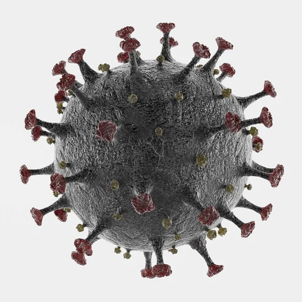 Realistyczne Renderowanie Modelu Koronawirusa — Zdjęcie stockowe