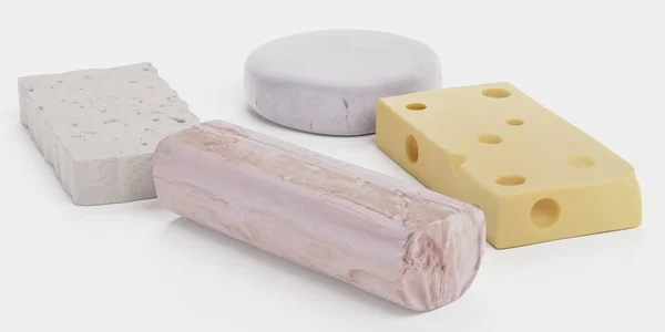 Réaliste Render Cheese Set — Photo