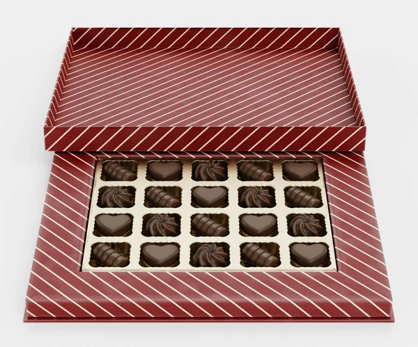 Realistisk Render Chocolate Box — Stockfoto