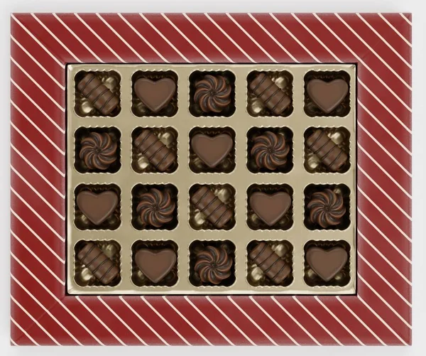 Realistic Render Chocolate Box — Stock Photo, Image