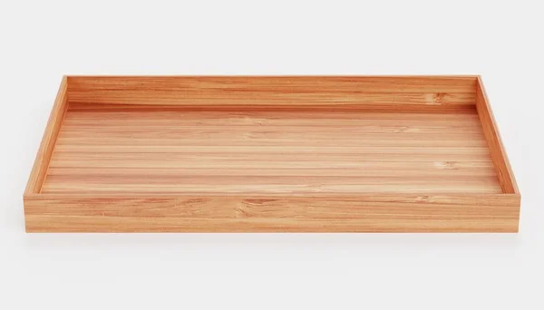 Realistic Render Bamboo Tray — Stock Photo, Image