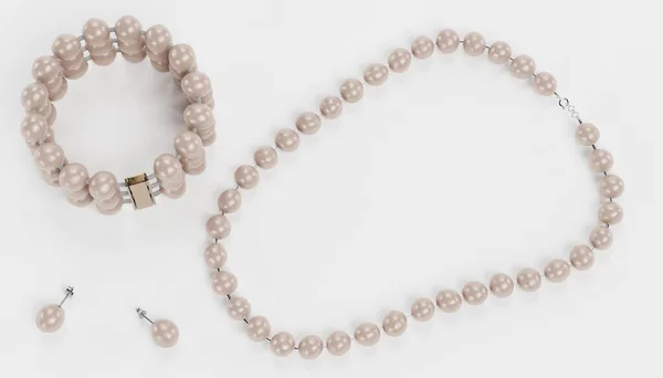 Realistische Render Van Pearl Jewelry — Stockfoto