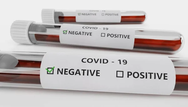 Realistic Render Test Tubes Covid Test — Stock Photo, Image