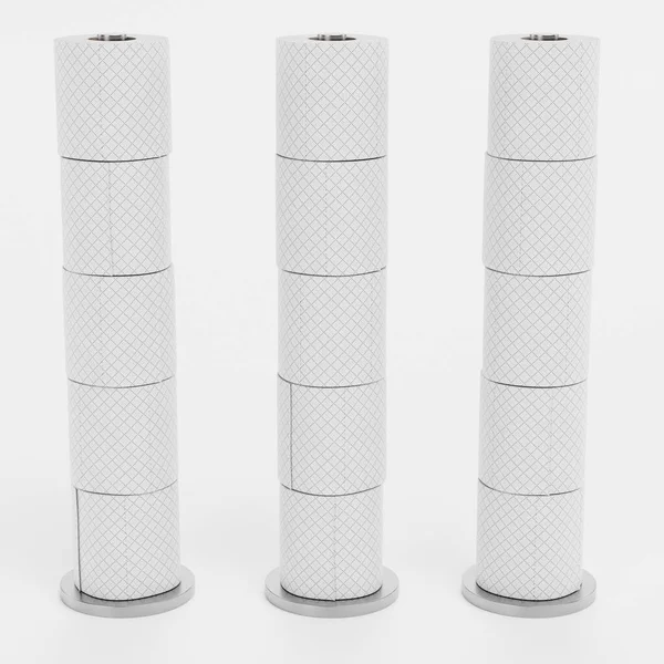 Realistische Render Van Toiletpapier Set — Stockfoto