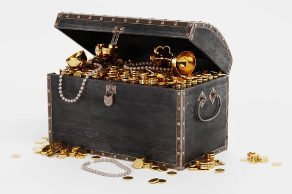 Realistic Render Treasure Chest — Stock Photo, Image