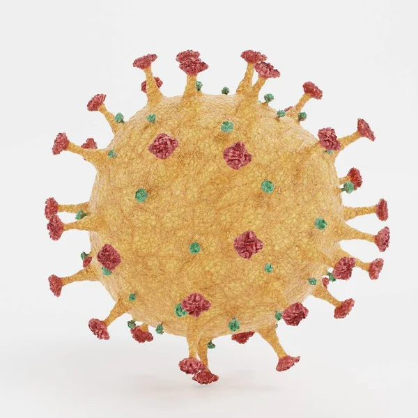 コロナウイルスモデルの現実的な3Dレンダリング — ストック写真