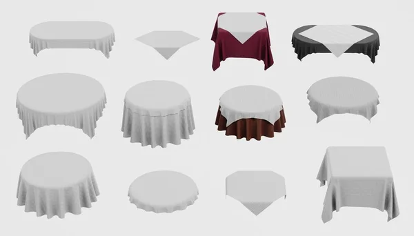 Realistic Render Tablecloth Set — Stock Photo, Image