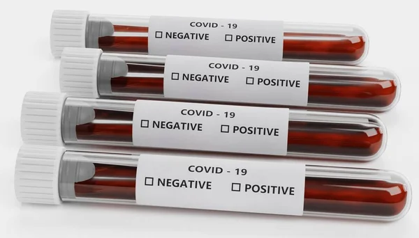 Realistic Render Test Tubes Covid Test — Stock Photo, Image