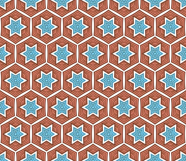 Winter zeshoekige patroon op papier en textiel — Stockfoto